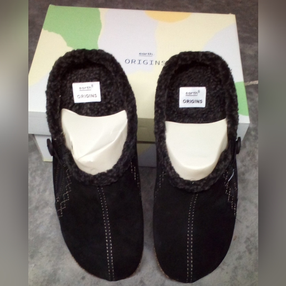 Earth Origins Aurora Johanna Black Slippers Size 8.5